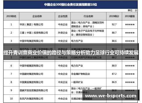 提升青训营商业价值的路径与策略分析助力足球行业可持续发展 提升青训营商业价值的路径与策略分析助力足球行业可持续发展